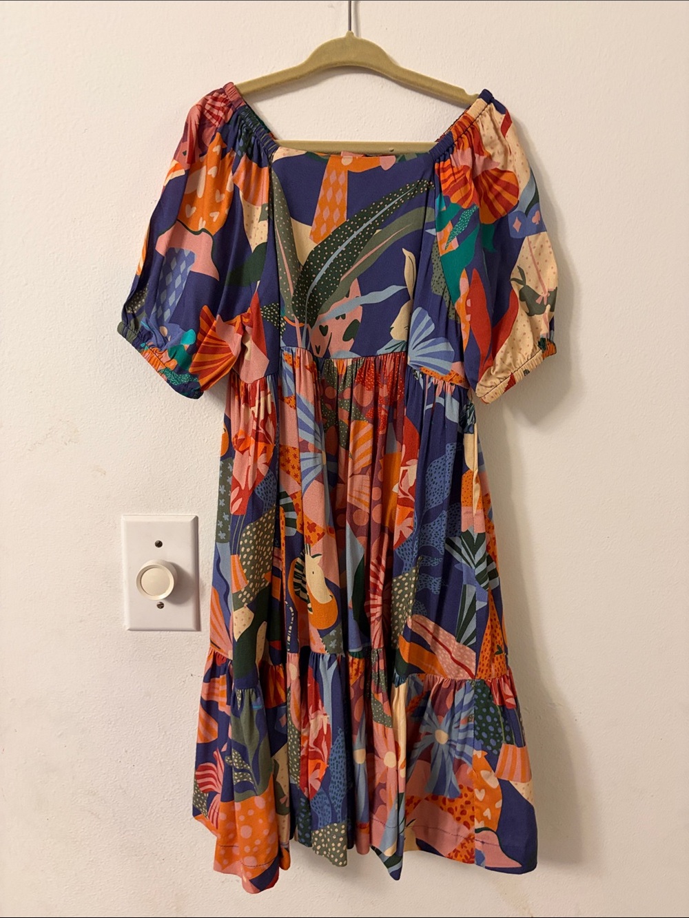Briton Court Girls Floral Puff-Sleeve Dress - Multicolor